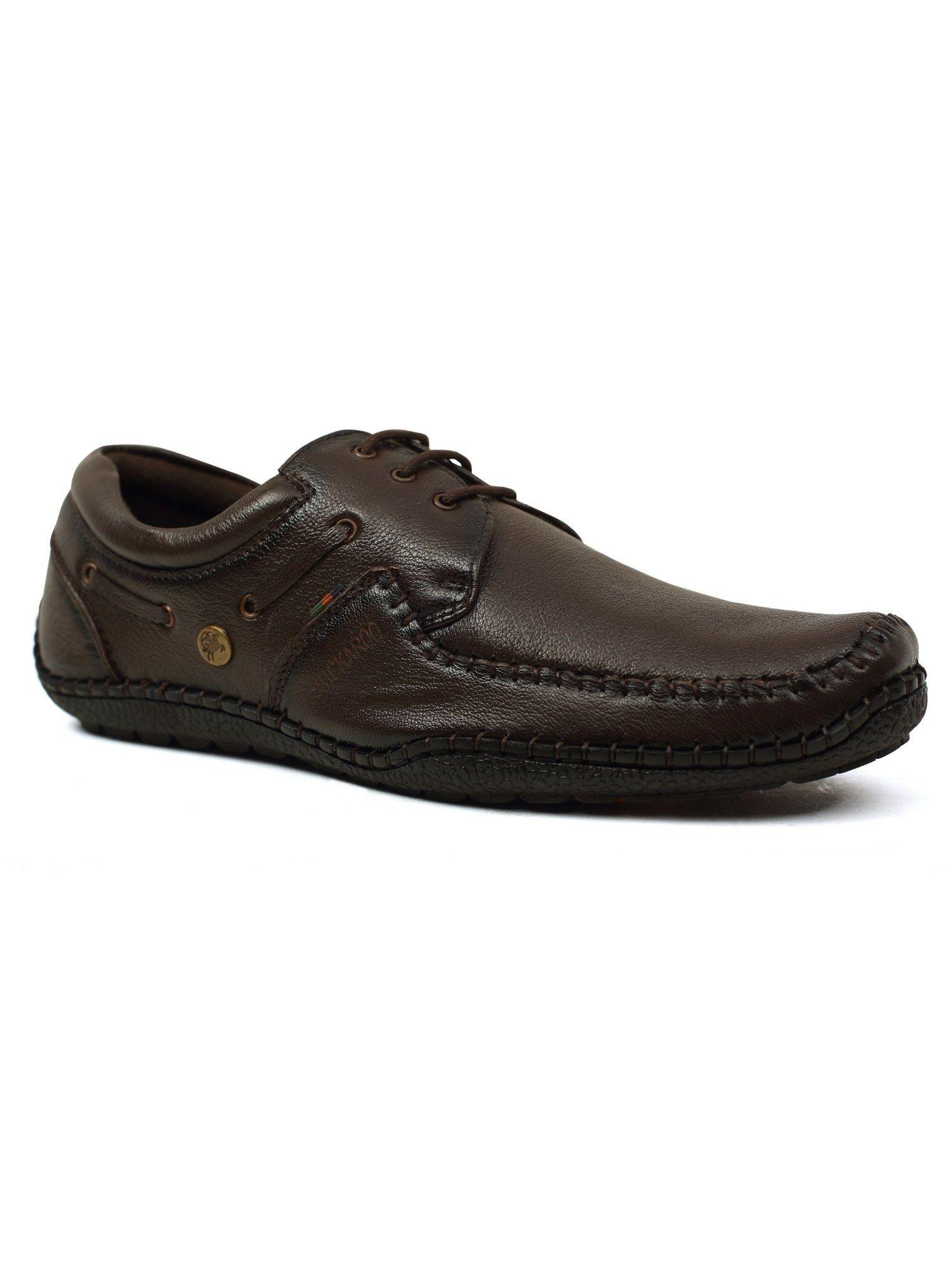 men nerlon nx leather brown casual shoes