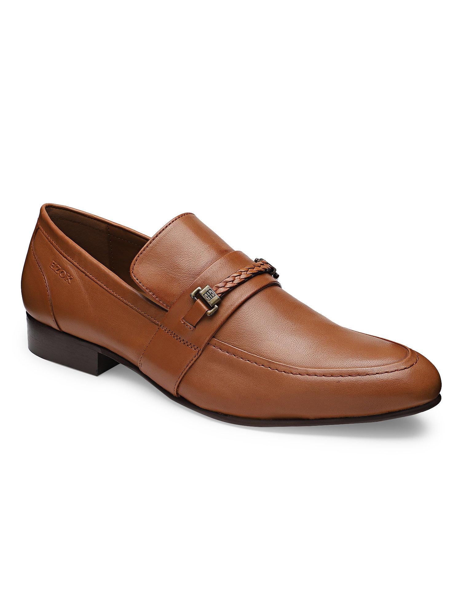 men nico tan leather slip-on shoes