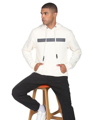 men off white embossed logo hooded sweatshirt