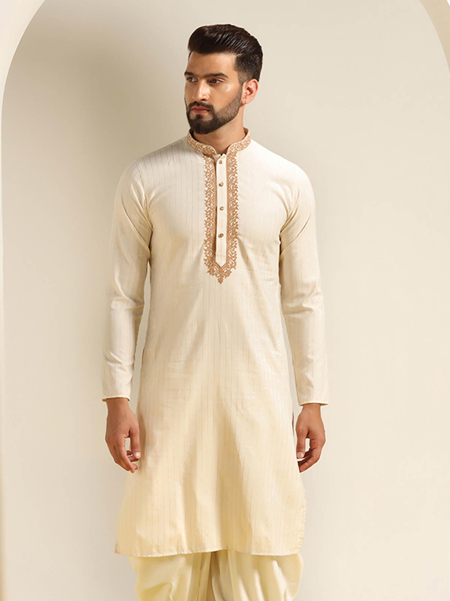 men off white kurta