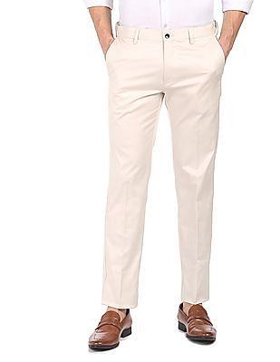 men off white madison fit solid formal trousers