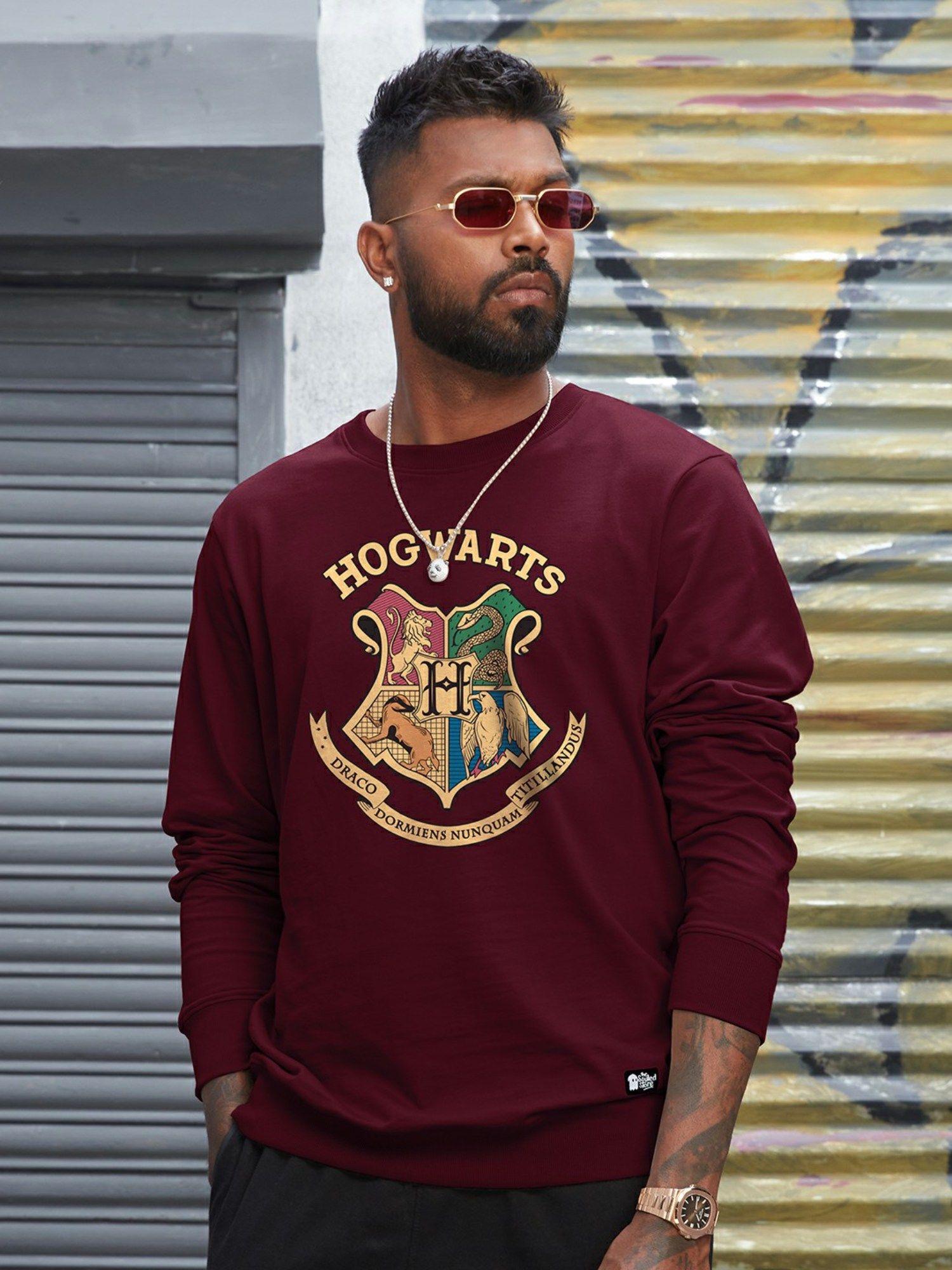 men official harry potter hogwarts sigil burgundy sweatshirts