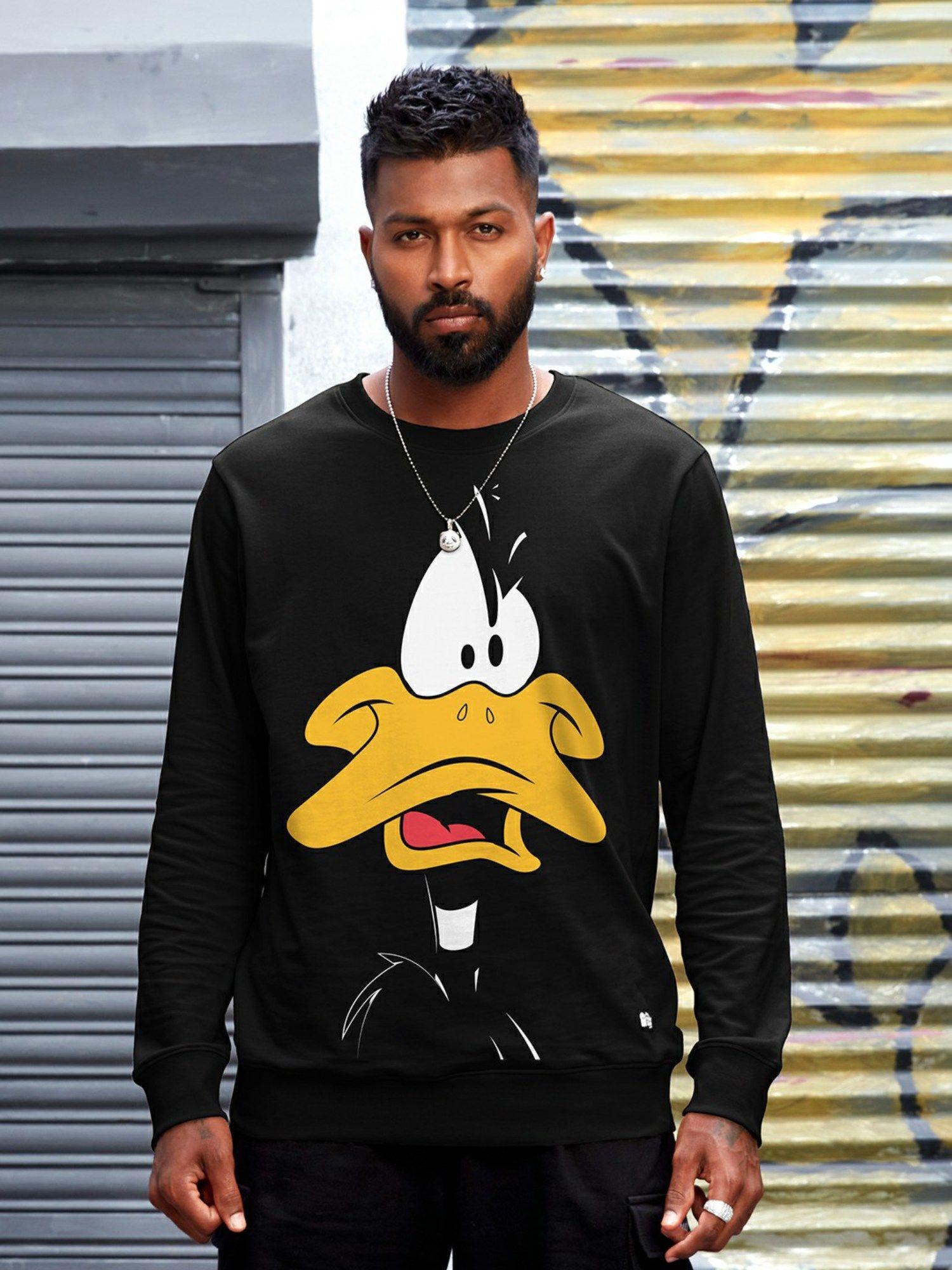 men official looney tunes daffy duck black sweatshirts