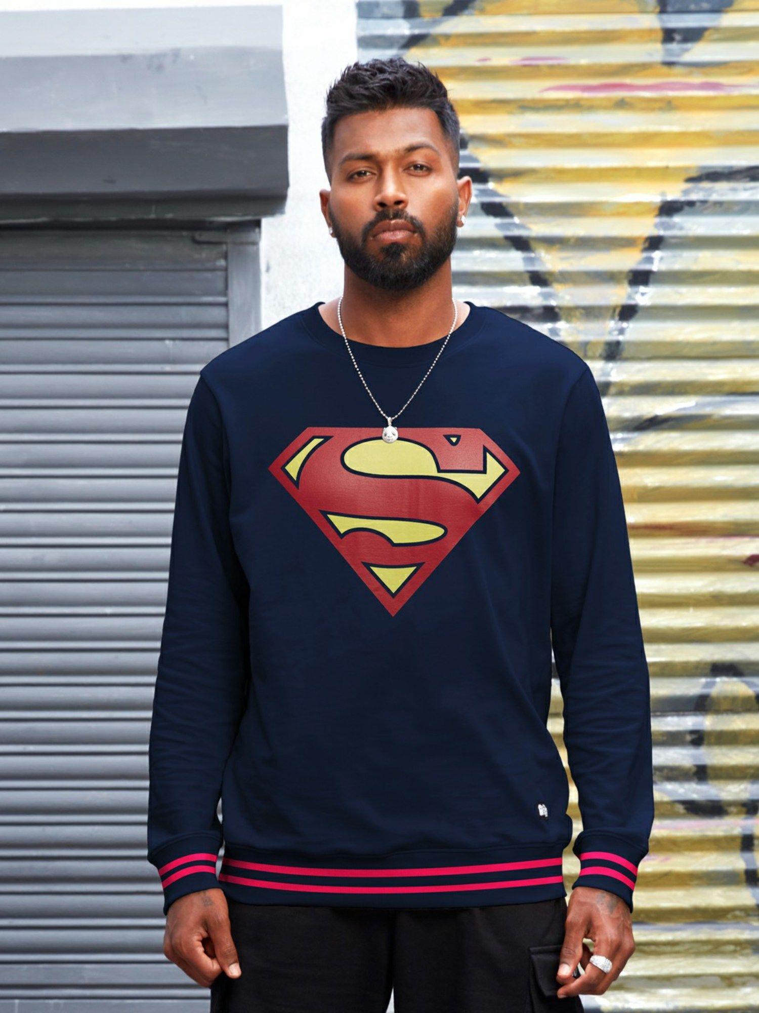 men official superman man of steel navy blue sweatshirts