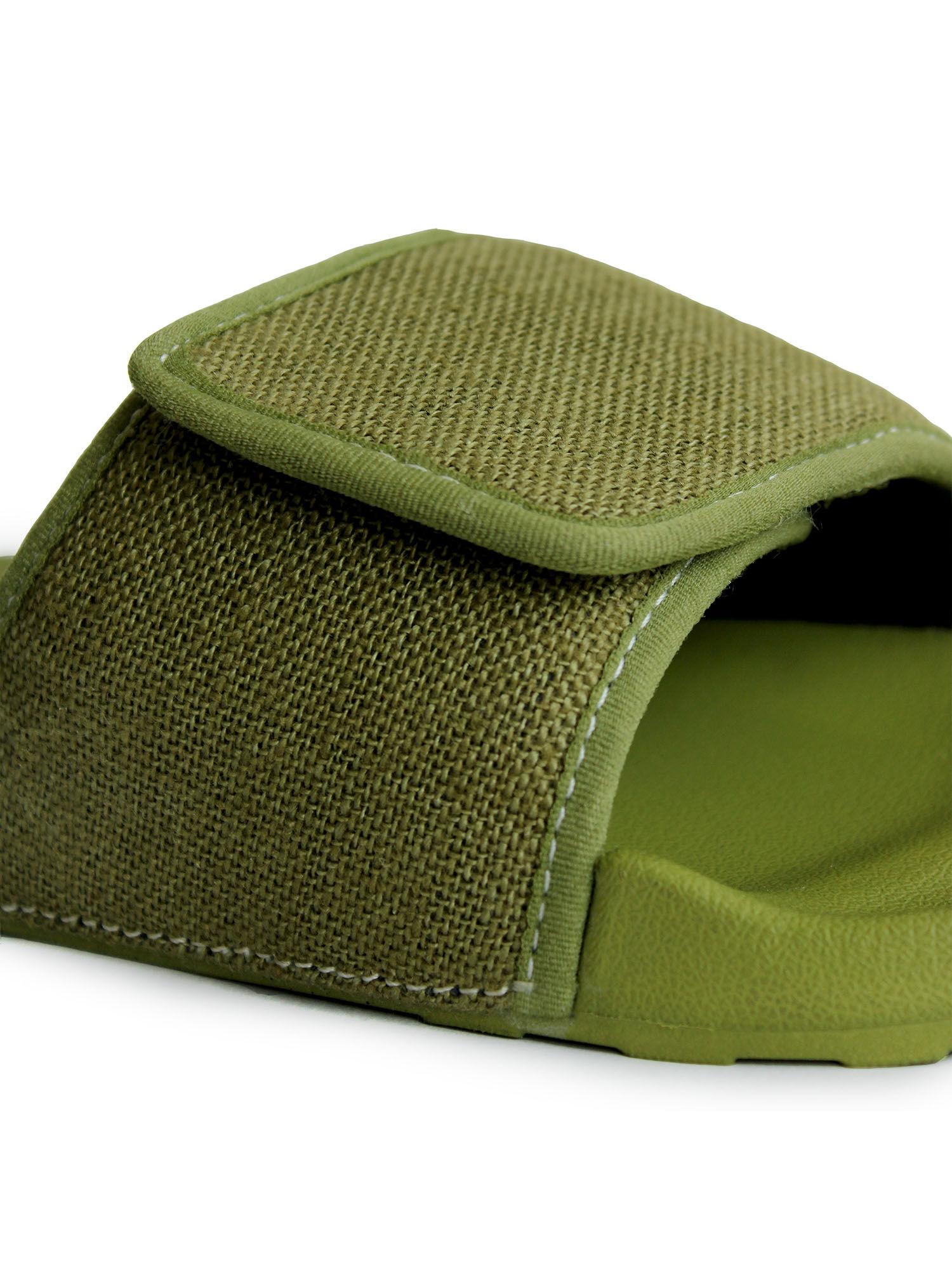 men olive green linen sugar silders