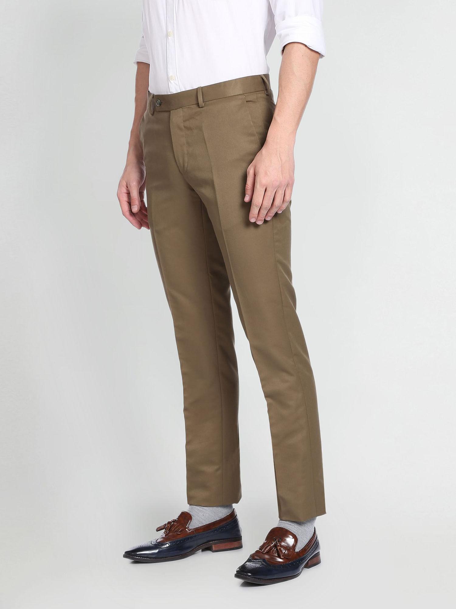 men olive hudson tailored fit formal trouser