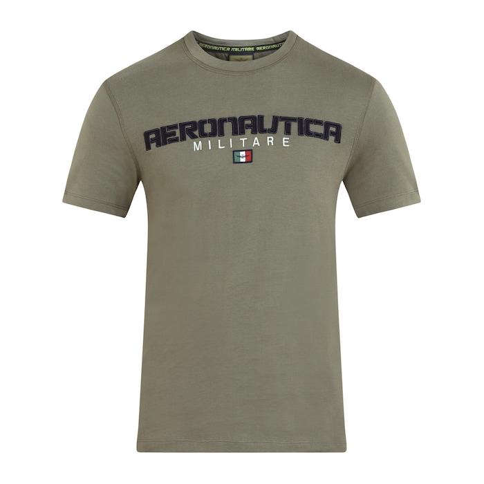 men olive large chest branding t-shirt