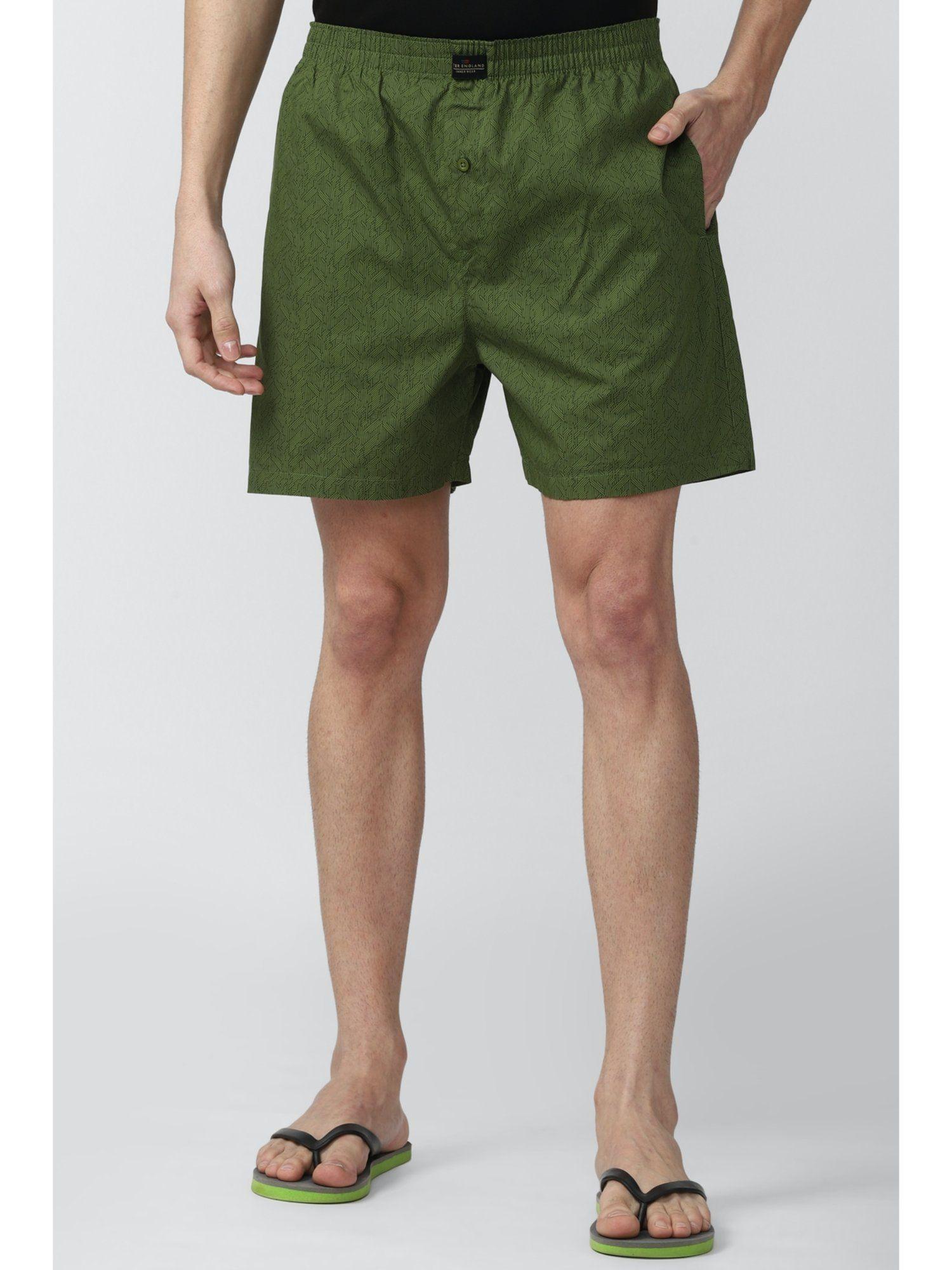 men olive print boxer shorts