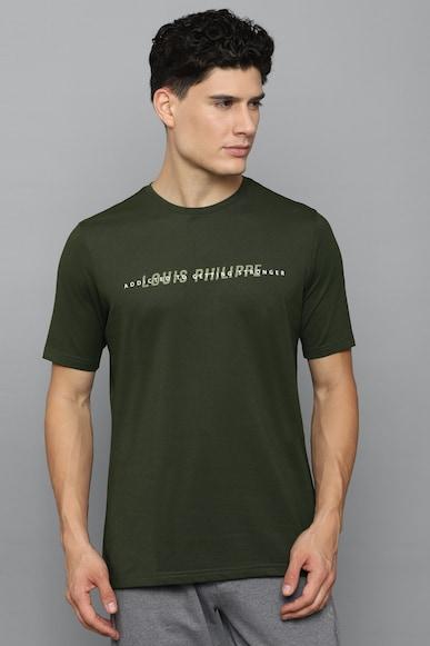 men olive solid crew neck t-shirt