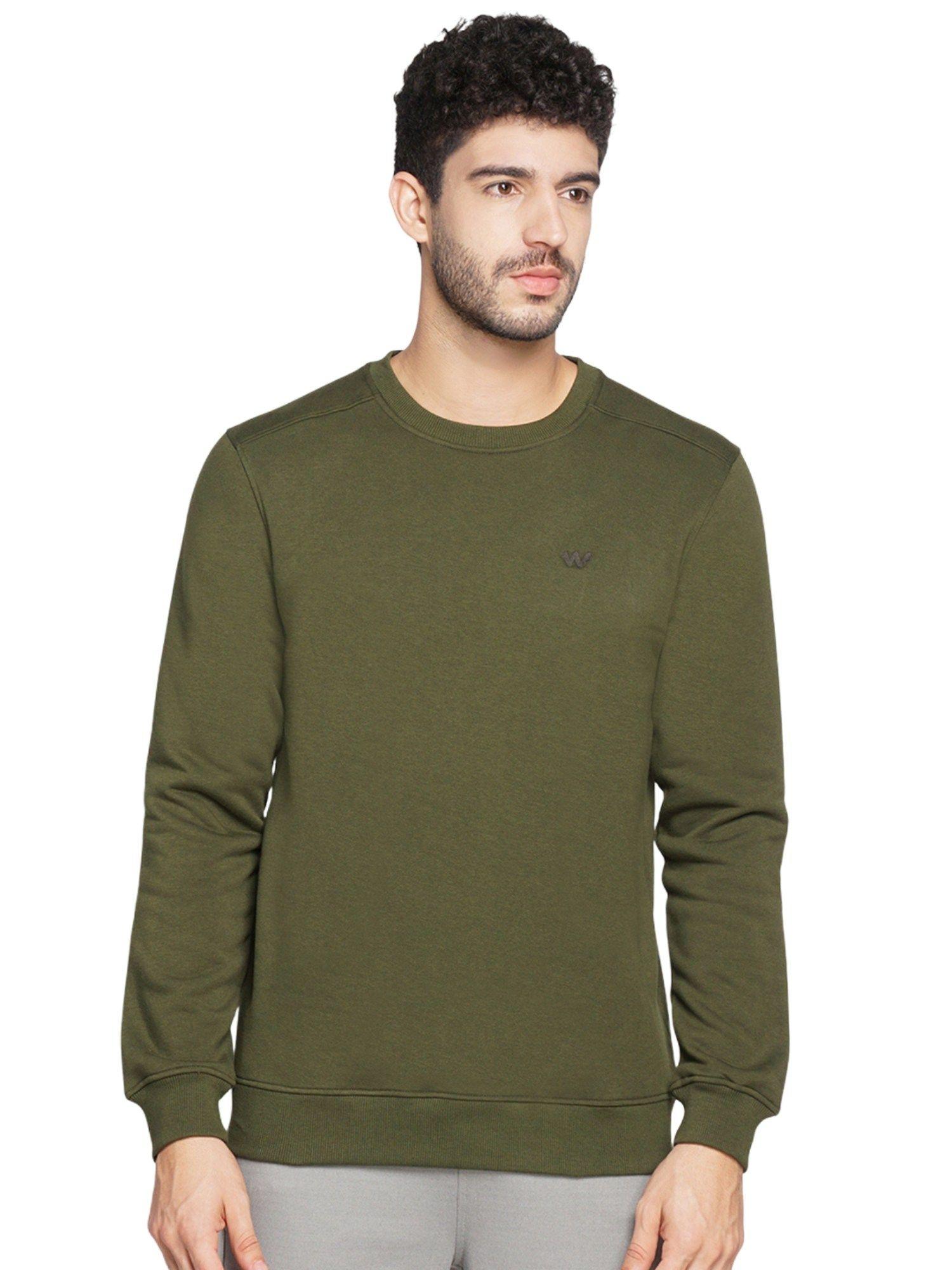 men olive sweatshirt