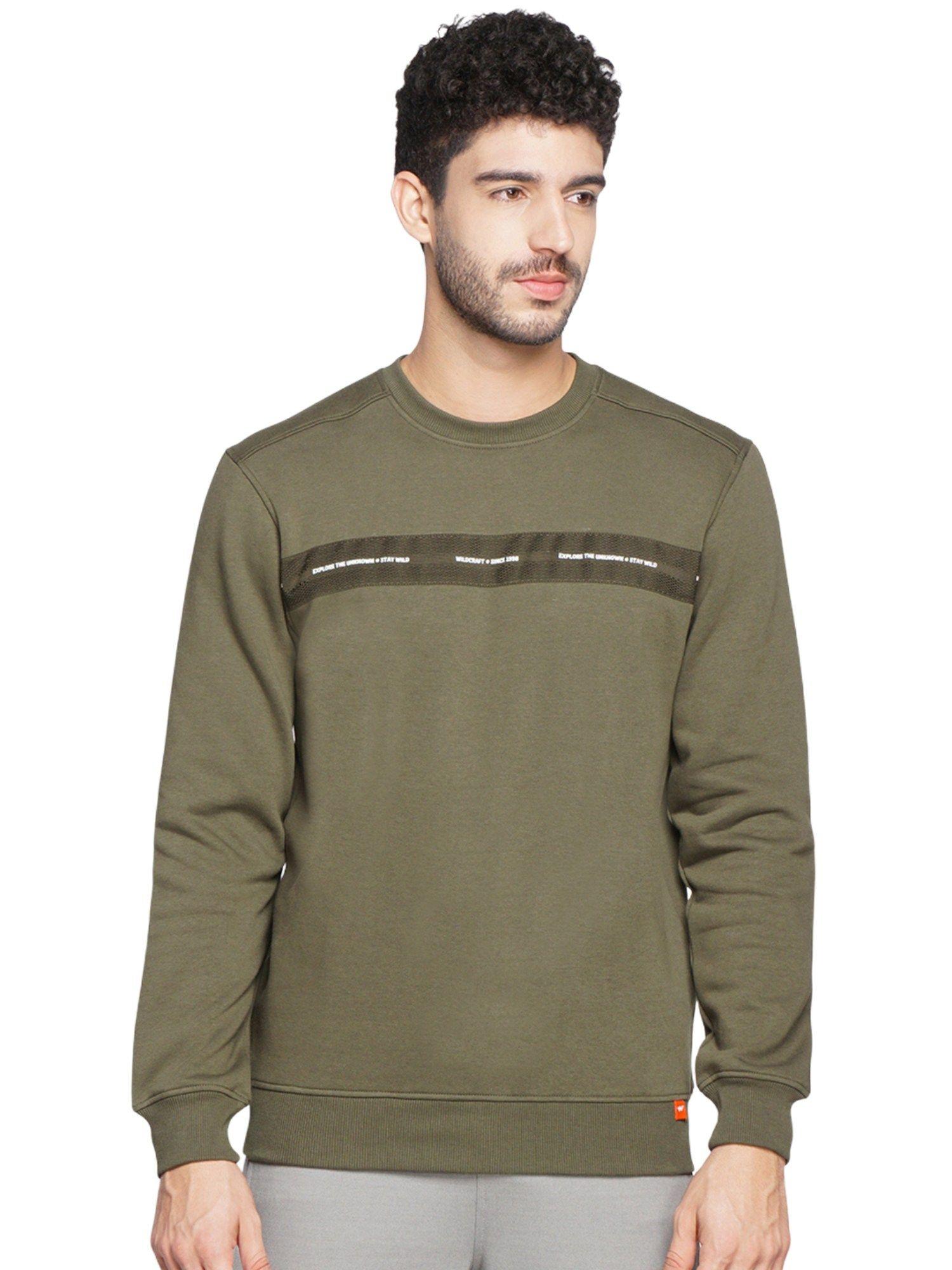 men olive sweatshirt