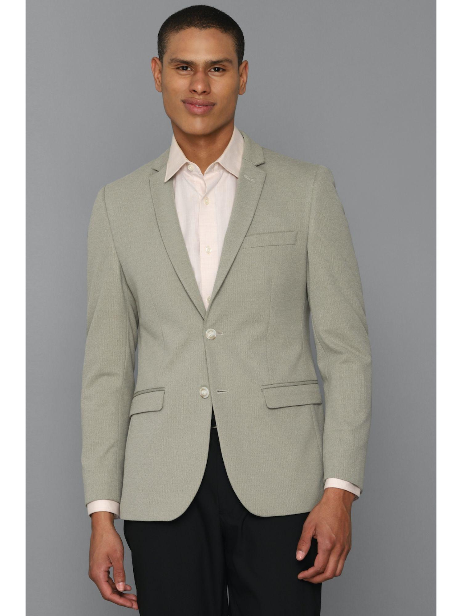 men olive ultra slim fit textured formal blazer