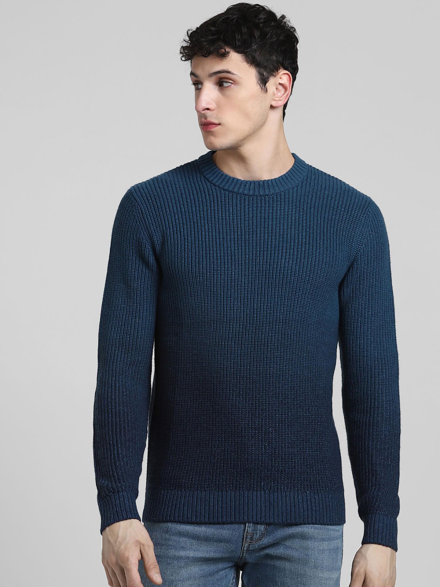 men ombre blue sweater