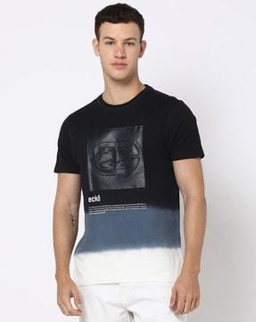 men ombre-dyed crew-neck t-shirt