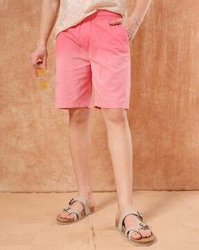 men ombre-dyed regular fit shorts