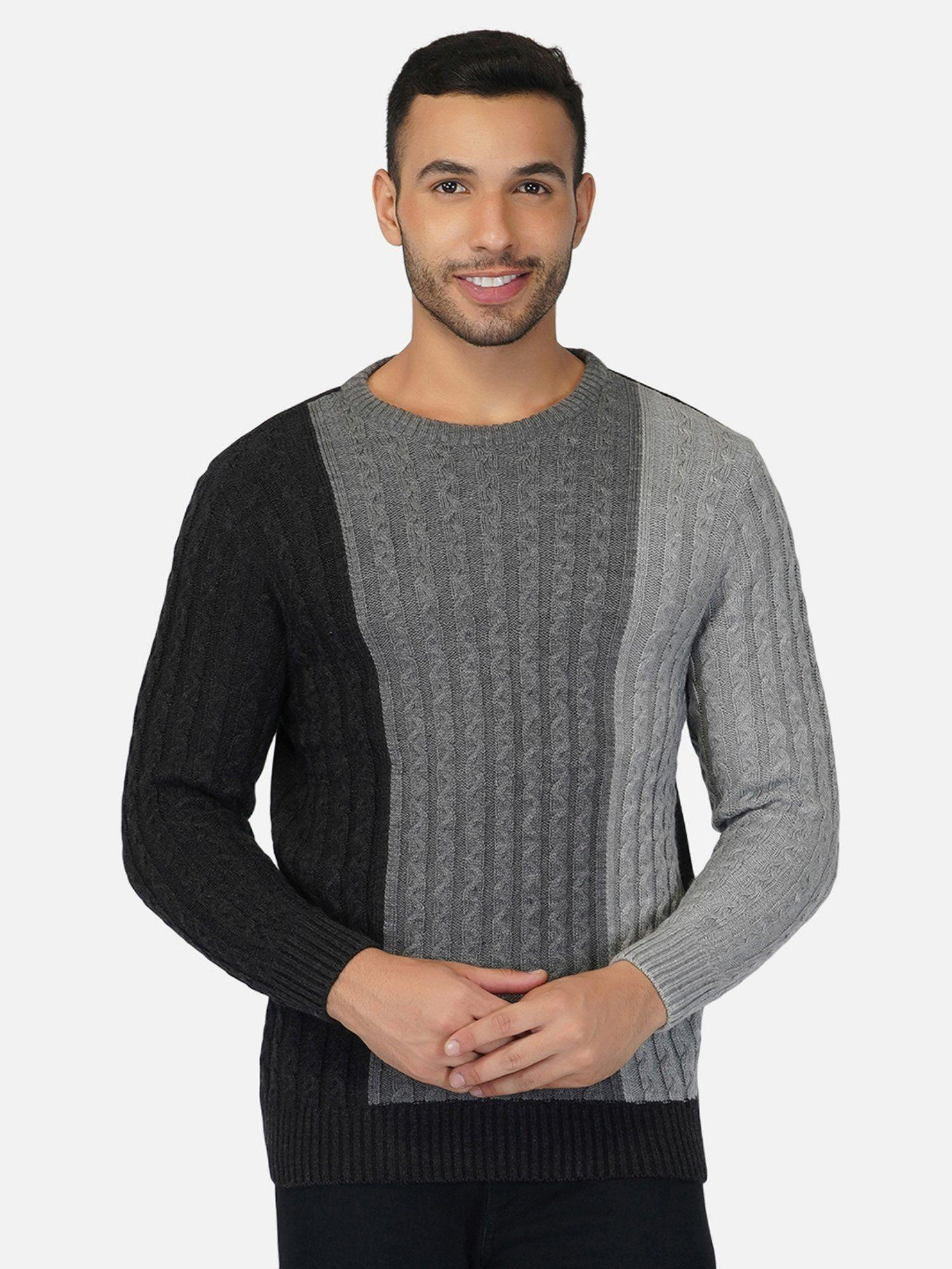 men ombre pullover sweater