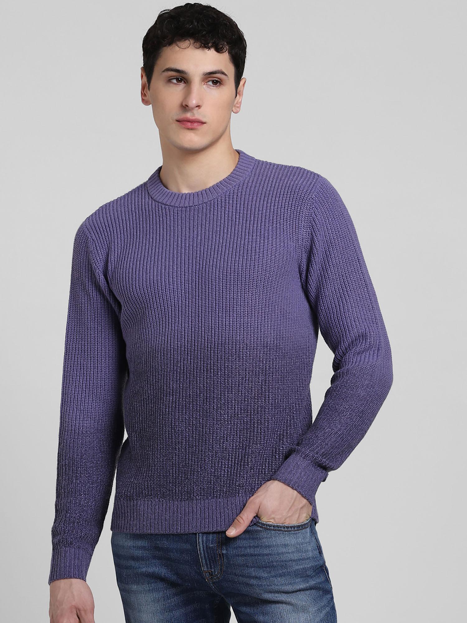 men ombre purple sweater
