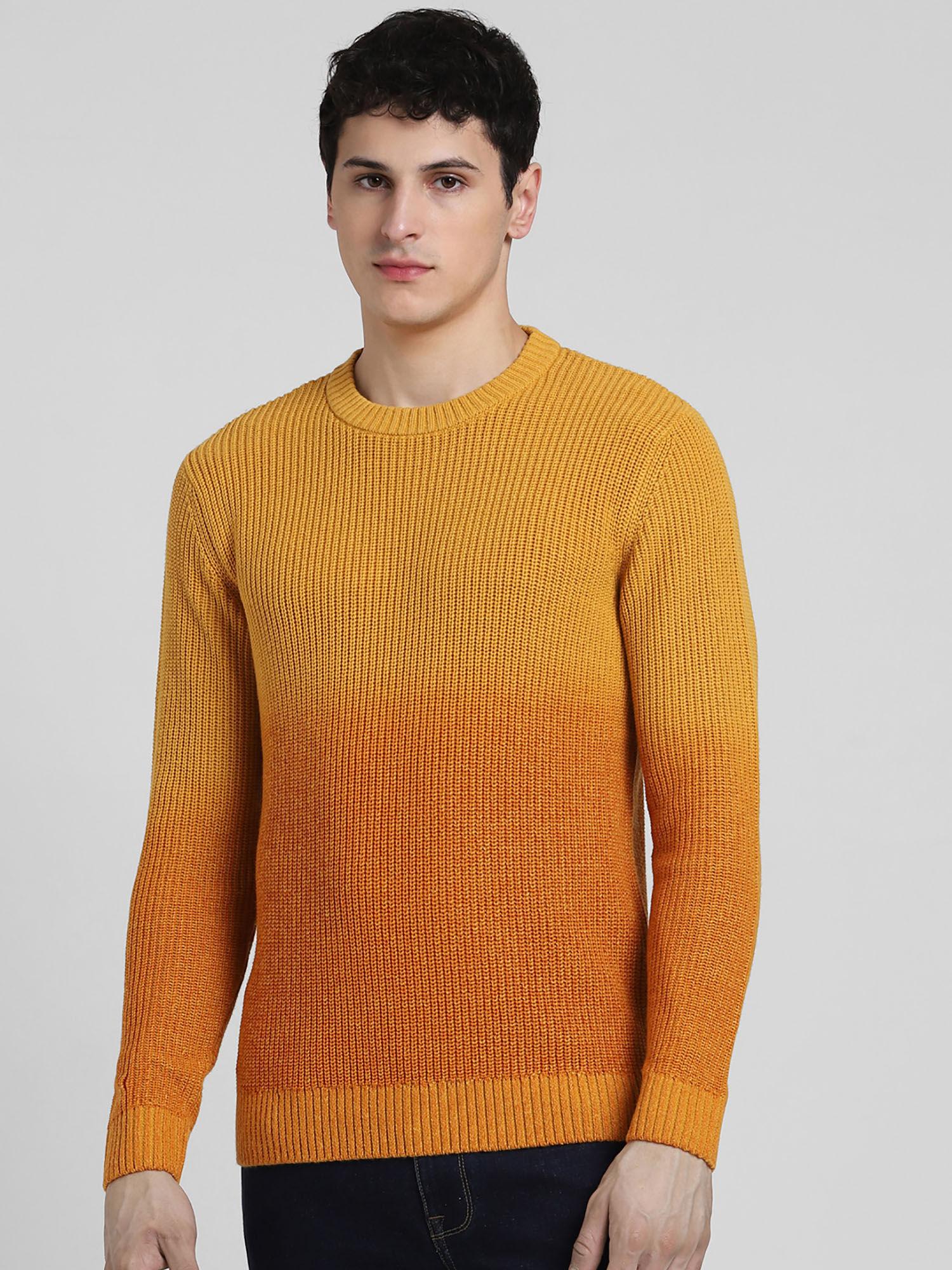 men ombre yellow sweater