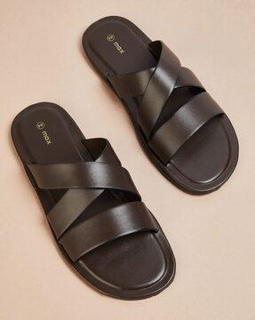 men open-toe cross-strap sandals