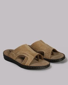 men open-toe slip-on flip-flops