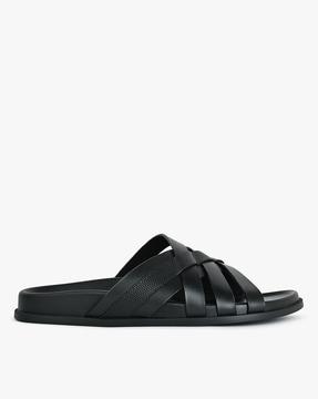 men open-toe slip-on sandals