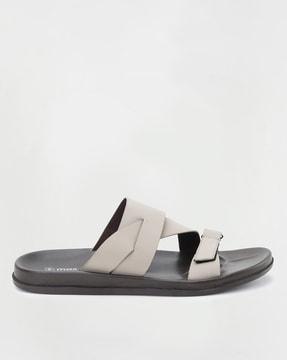 men open-toe slip-on sandals