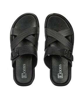 men open-toe slip-on slides