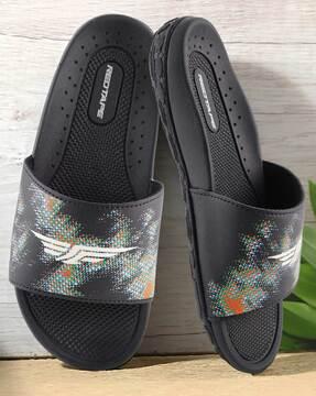 men open-toe slip-on slides