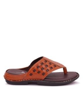 men open-toe thong-strap flip-flops