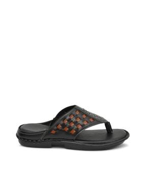 men open-toe thong-strap flip-flops