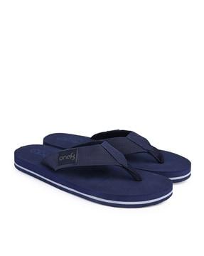 men open-toe thong-strap flip-flops