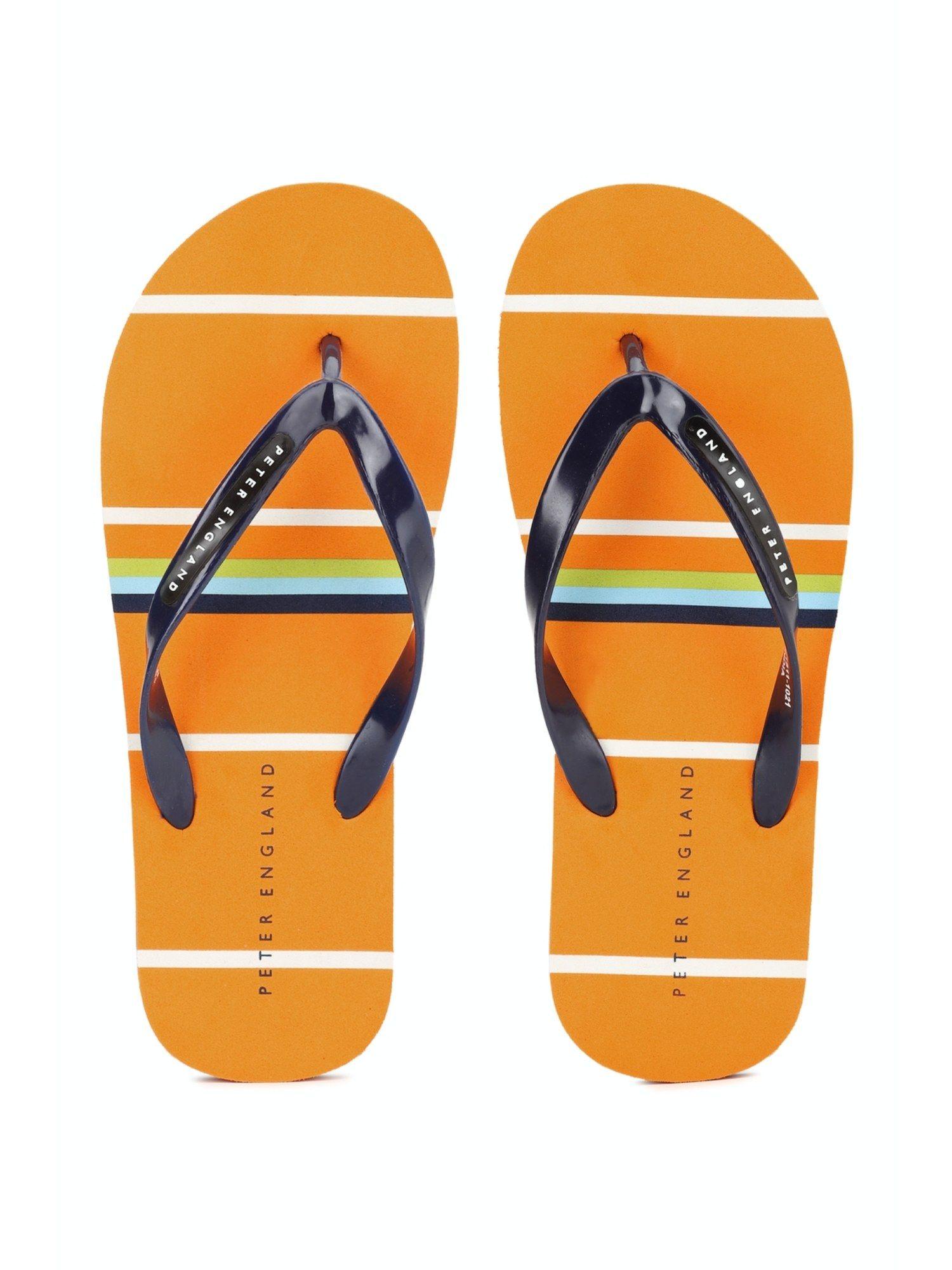 men orange casual flipflops