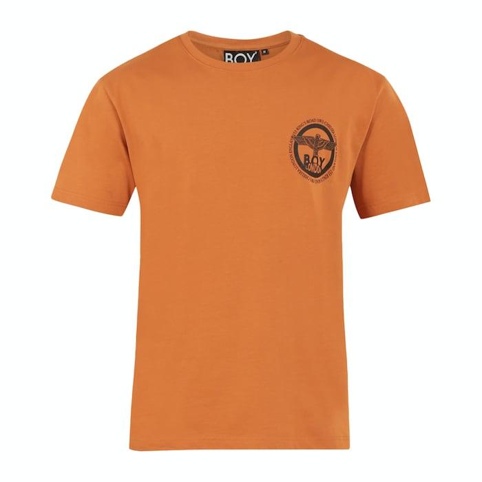 men orange chest logo t-shirt