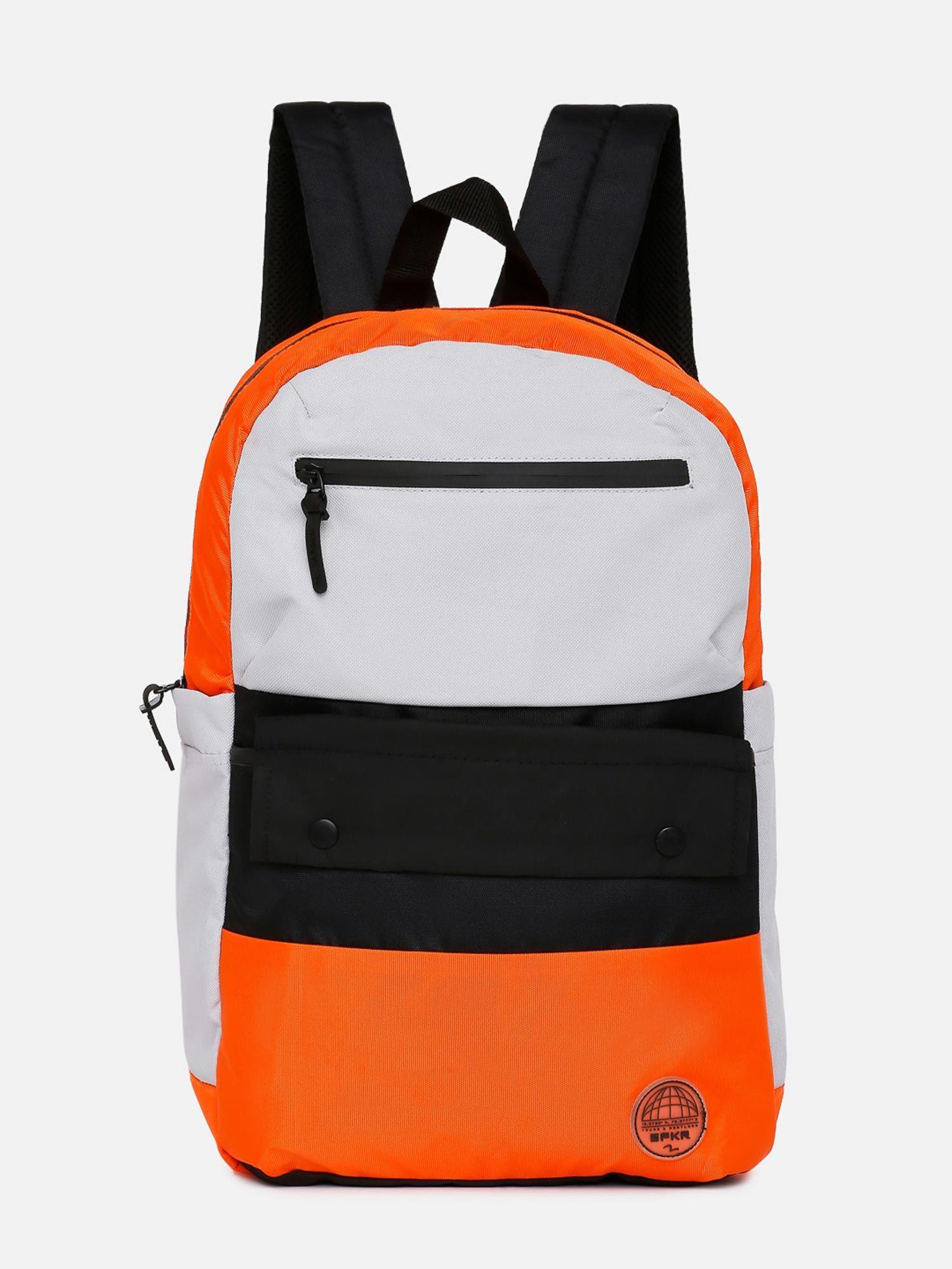 men orange polyester backpack