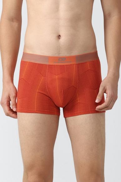 men orange print trunk