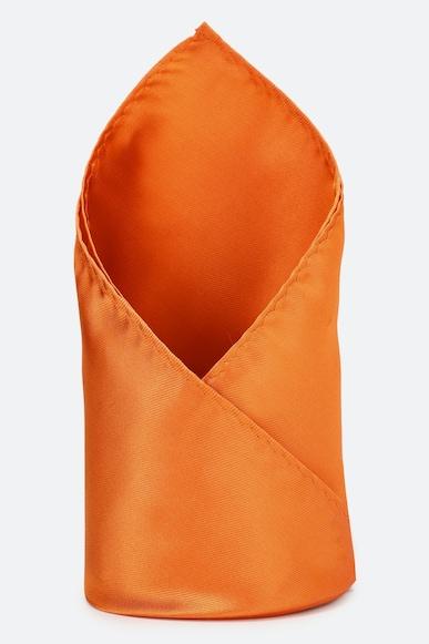 men orange solid formal pocket square