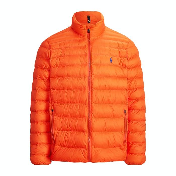 men orange the packable jacket