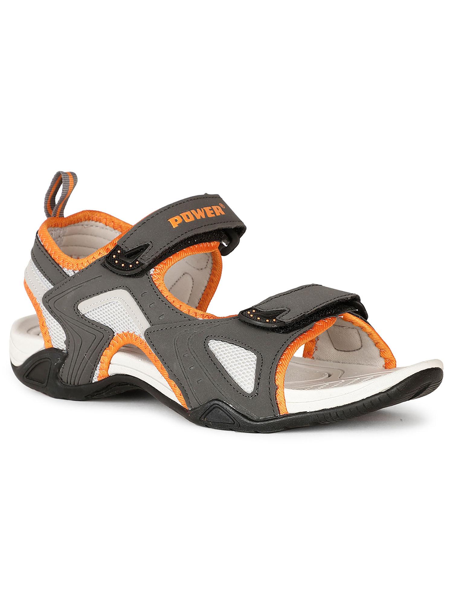 men orange velcro sandals