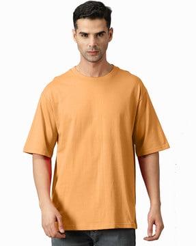 men oversized crew-neck cotton t-shirt