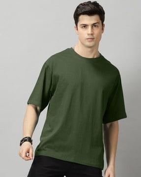 men oversized crew-neck cotton t-shirt