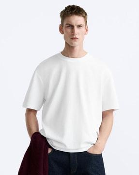 men oversized crew-neck cotton t-shirt