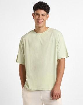 men oversized fit crew-neck cotton t-shirt