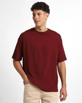 men oversized fit crew-neck cotton t-shirt