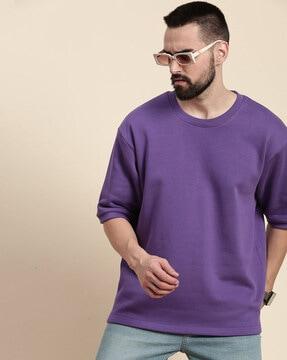 men oversized fit crew-neck sweatshirt