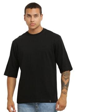 men oversized fit crew-neck t-shirt