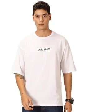 men oversized fit crew-neck t-shirt