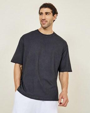 men oversized fit crew-neck t-shirt