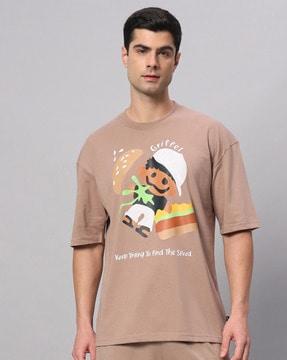 men oversized fit crew-neck t-shirt