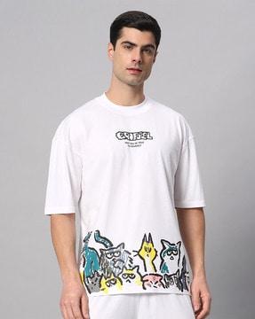 men oversized fit crew-neck t-shirt