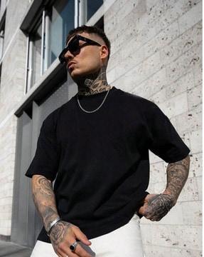 men oversized fit crew-neck t-shirt